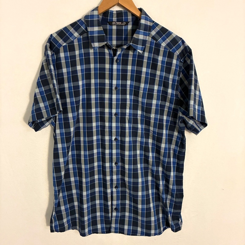 Arc'teryx Shirt Men's XL Plaid Short Sleeve Button Up Outdoor Hiking Gorpcore